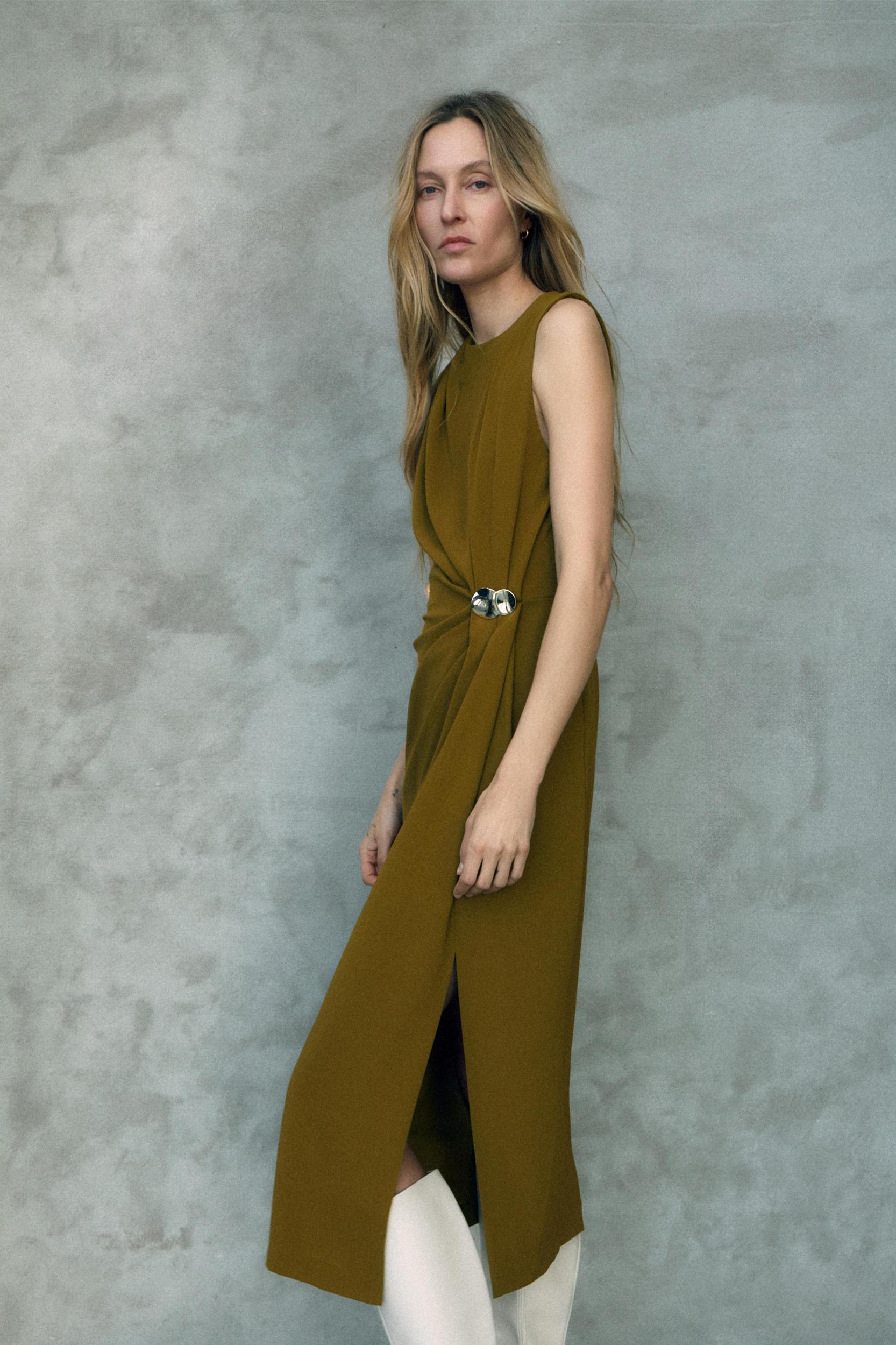 DRAPED MIDI DRESS Product Image