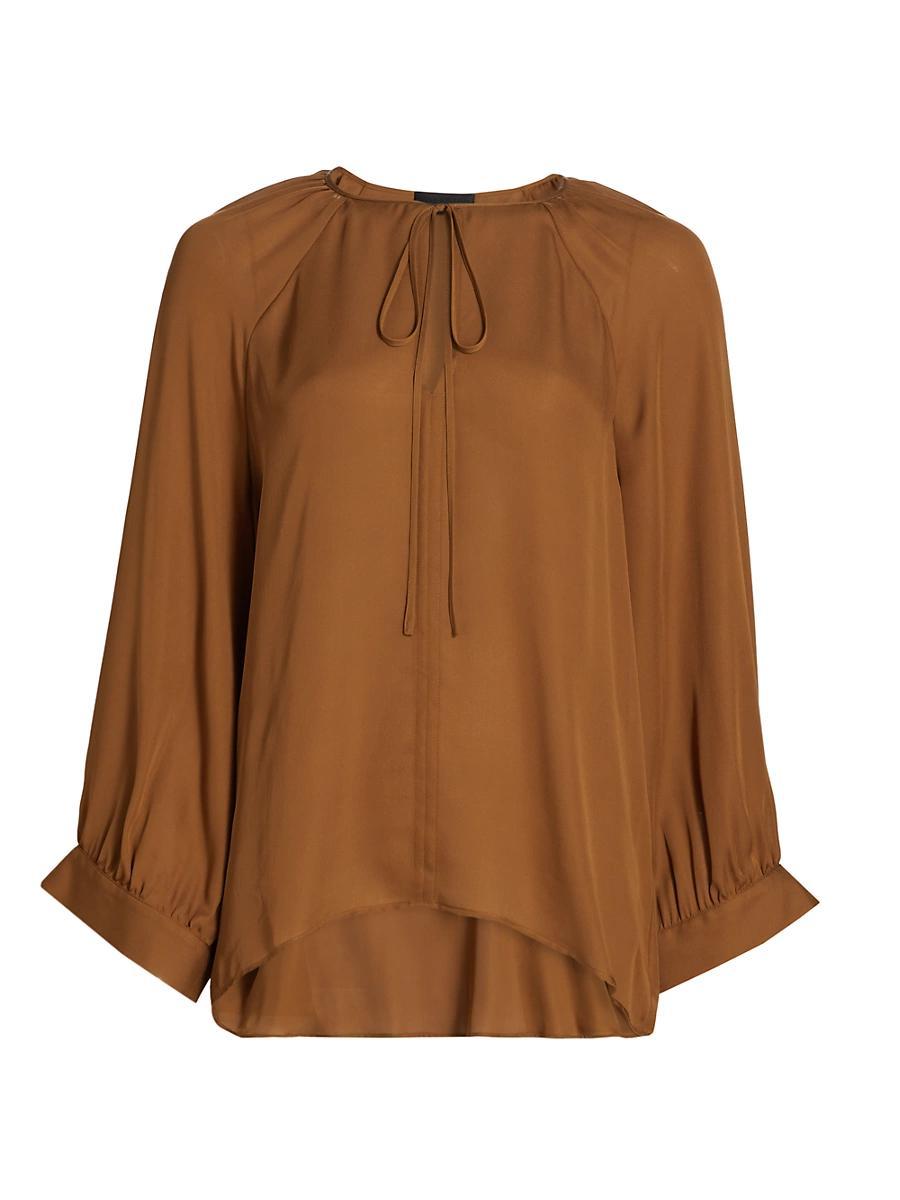 Womens Acadia Silk Tieneck Blouse Product Image