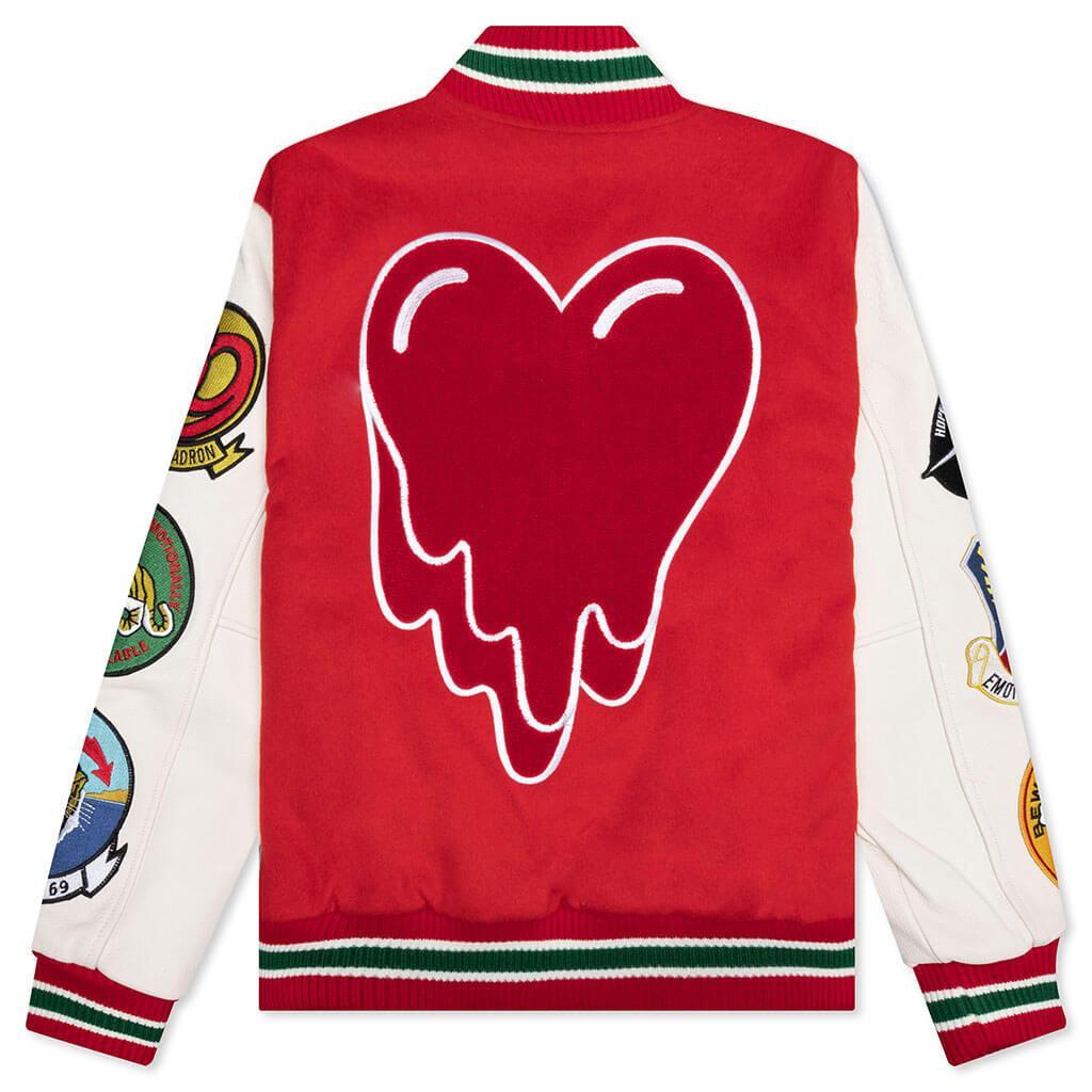 Patches Varsity Jacket - Red Male Product Image