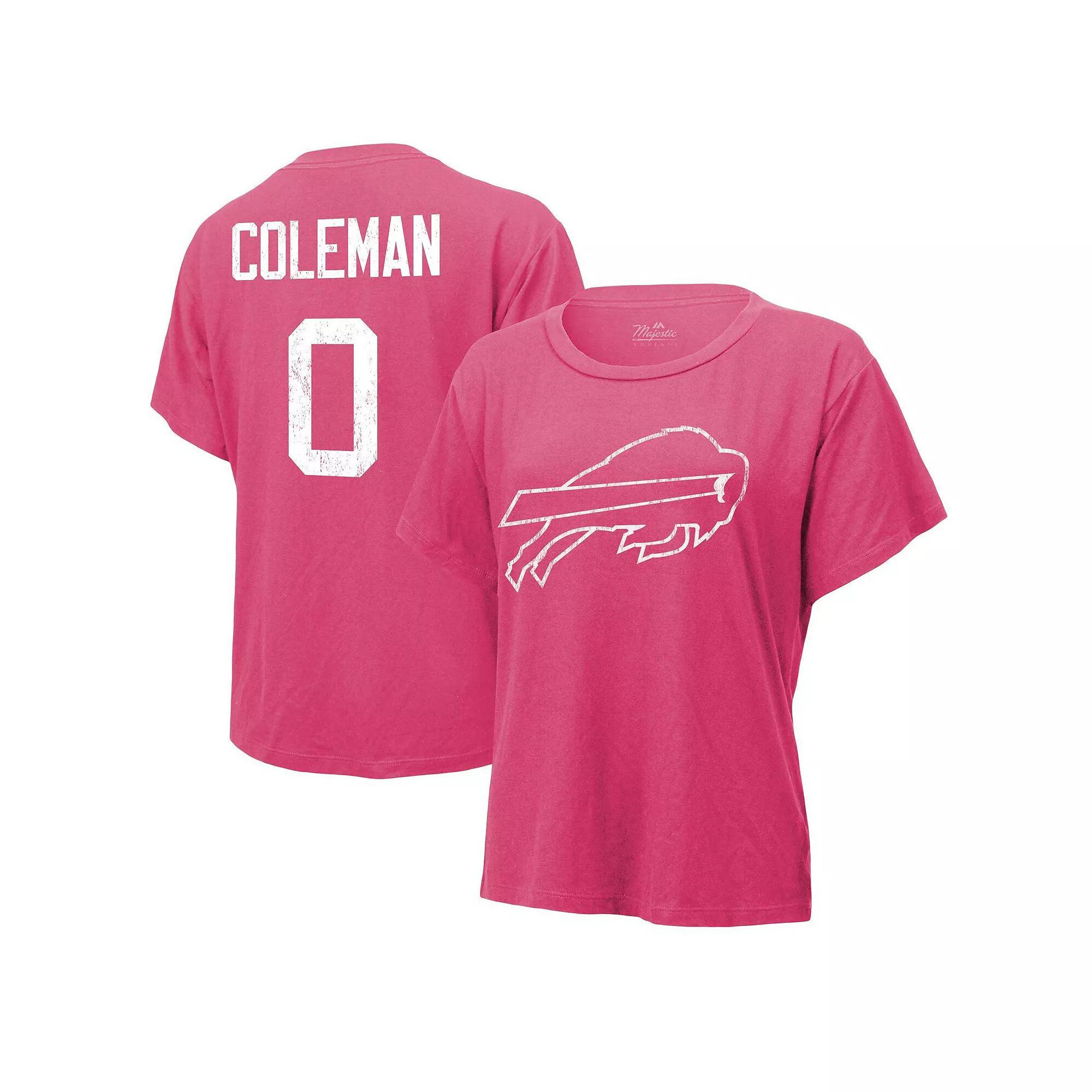 Women's Majestic Threads Keon Coleman Pink Buffalo Bills Name & Number T-Shirt,  Product Image