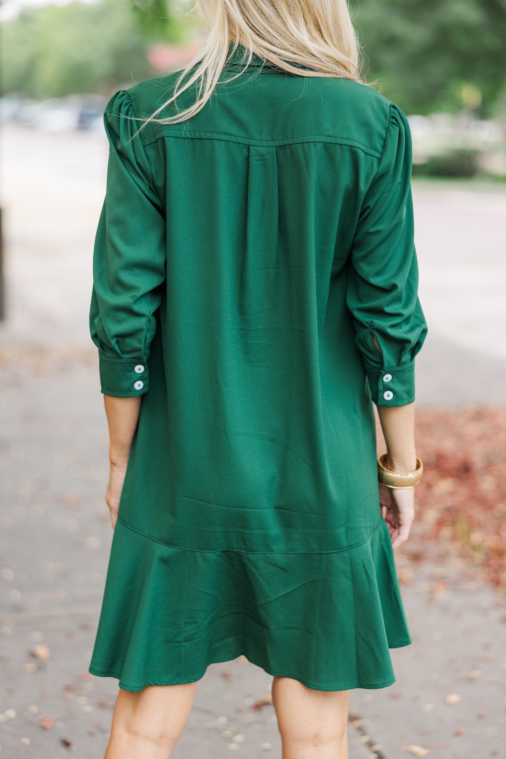 Share Your Story Hunter Green Shirt Dress Female Product Image