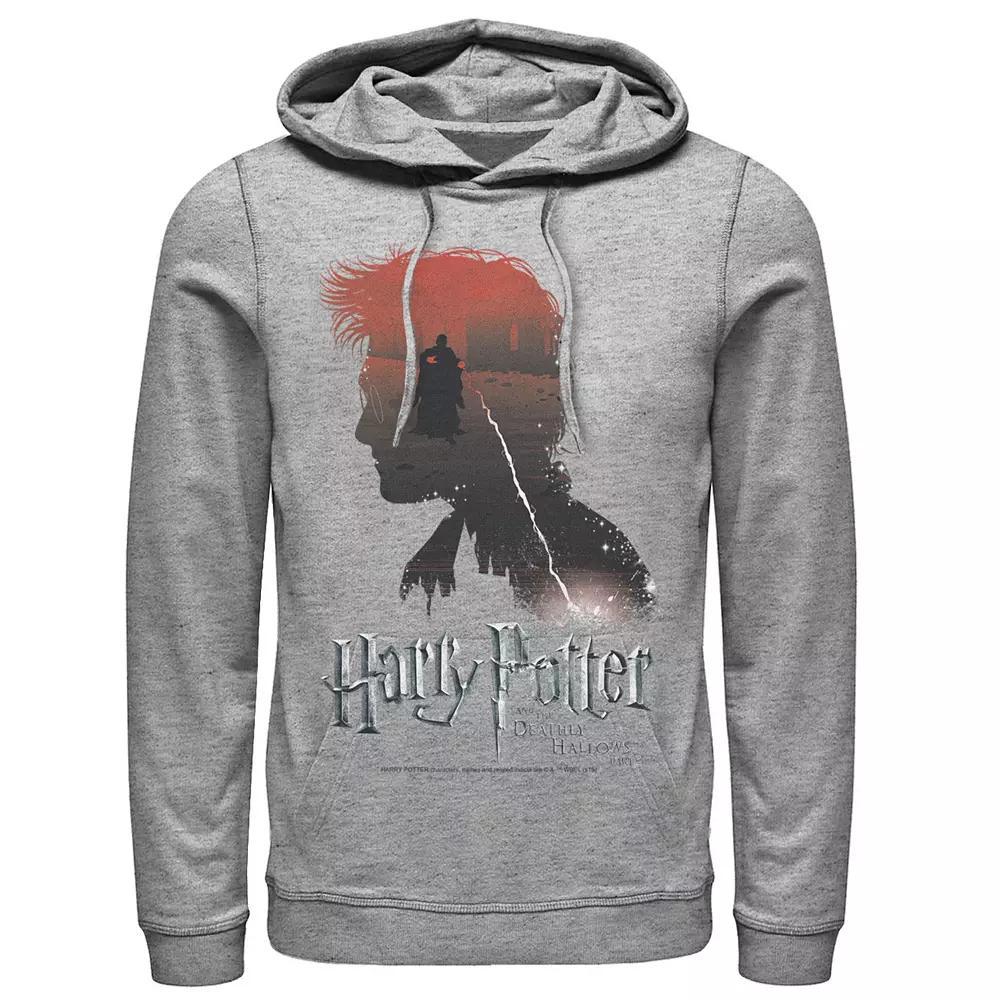 Men's Harry Potter and the Deathly Hallows Pullover Hoodie, Size: Medium, Athletic Grey Product Image