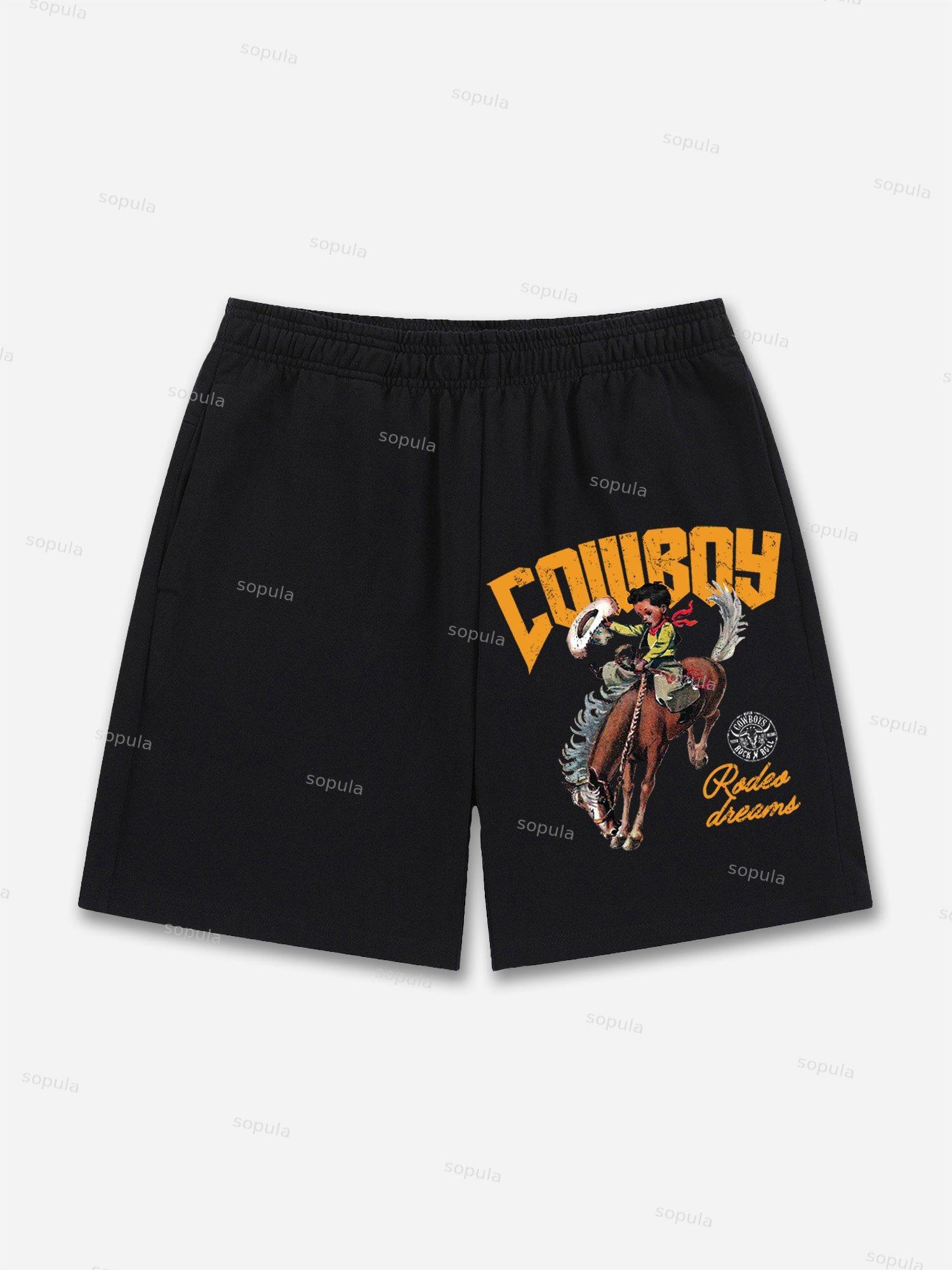 Cowboy Rodeo Dreams Print Shorts Product Image