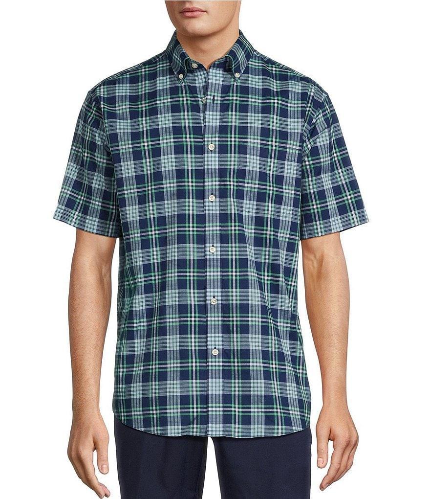 Gold Label Roundtree & Yorke Non-Iron Short Sleeve Plaid Sport Shirt Product Image