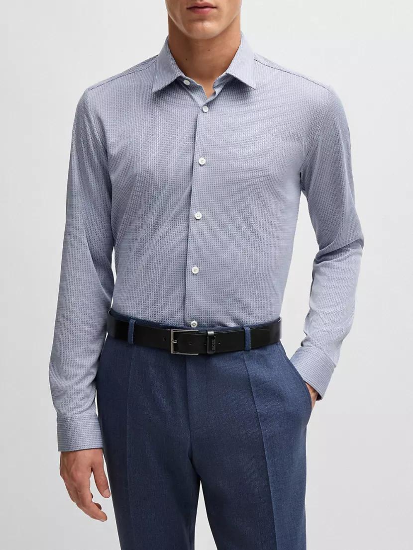 Slim Fit Shirt in Patterned Performance Fabric Product Image