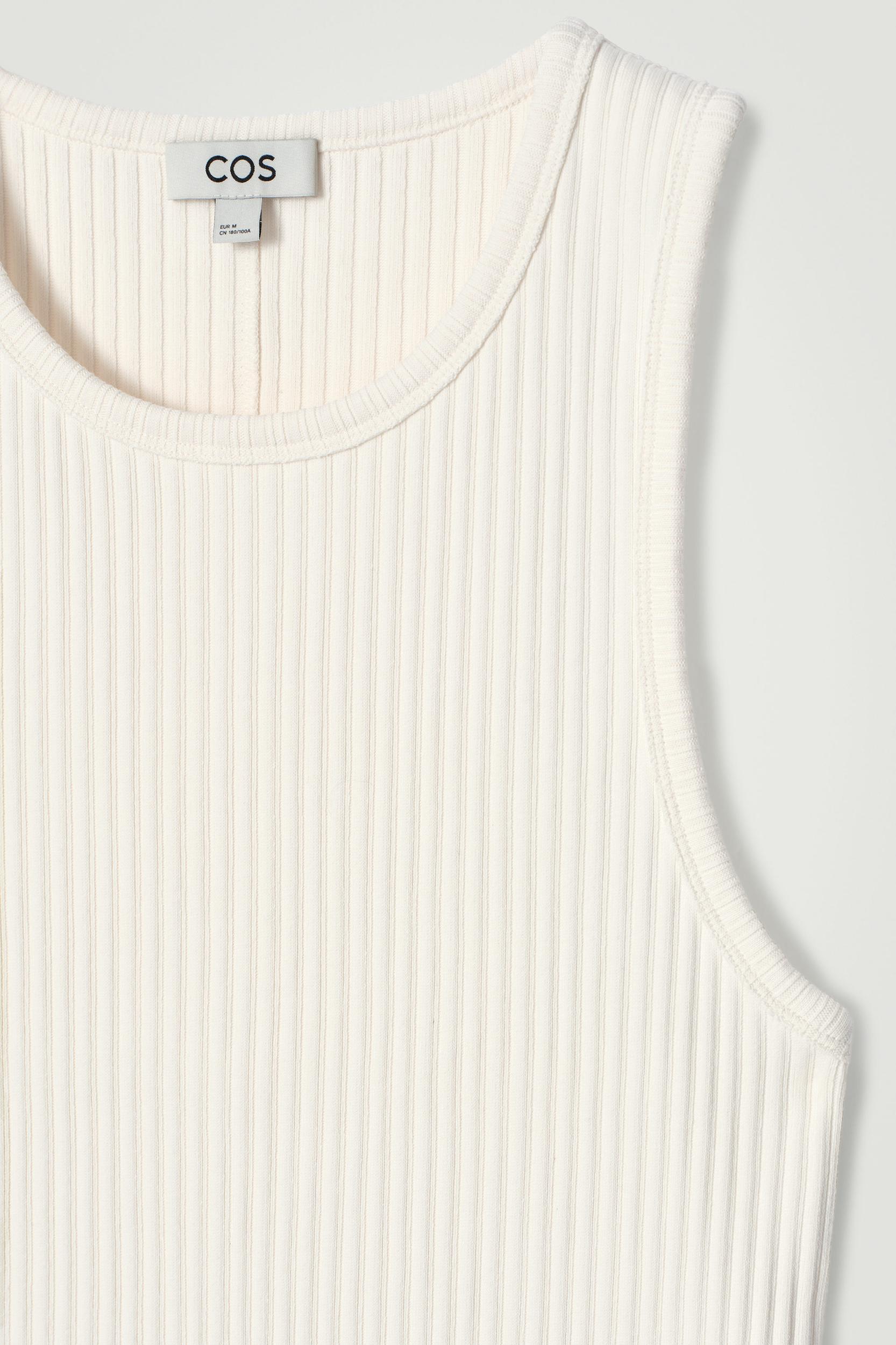 SLIM RIBBED-KNIT COTTON TANK TOP Product Image