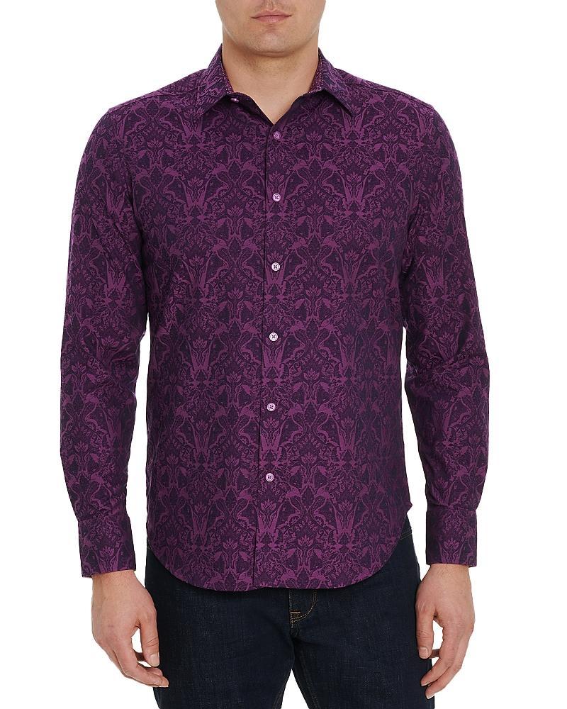 Mens Highland Stretch Cotton Jacquard Sport Shirt Product Image