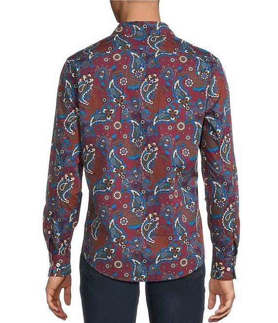Cremieux Premium Denim Paisley Stretch Long Sleeve Woven Shirt Product Image