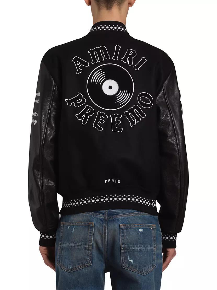 Wool-Blend Patch Varsity Bomber Jacket Product Image