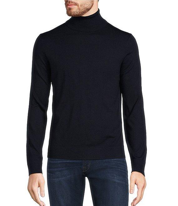 Murano Solid Performance Textured Long Sleeve Turtleneck Sweater Product Image