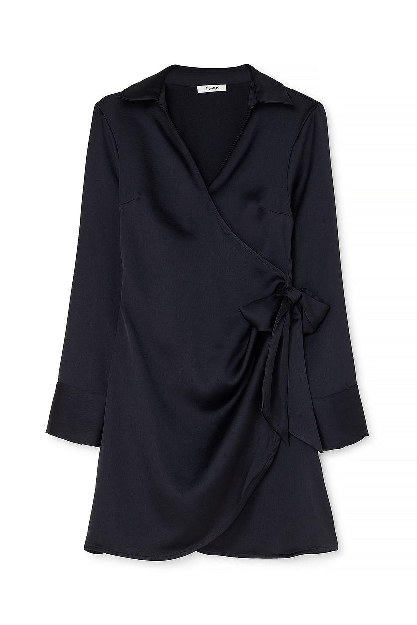 Draped Wrap Mini Dress Product Image