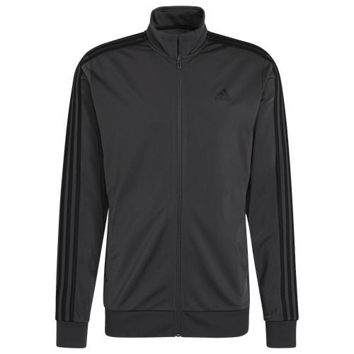 adidas Mens adidas Essentials Warm-Up 3-Stripes Track Jacket - Mens Solid Grey/Black Product Image