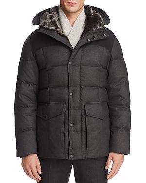 Cole Haan Flannel Down Hooded Jacket Product Image