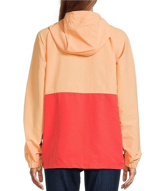 L.L.Bean Mountain Classic Color Block Hooded Kangaroo Pocket Weather Resistant Anorak Jacket Product Image