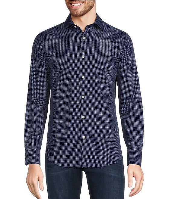 Murano Performance Stretch Slim Fit Diamond Print Long Sleeve Woven Shirt Product Image