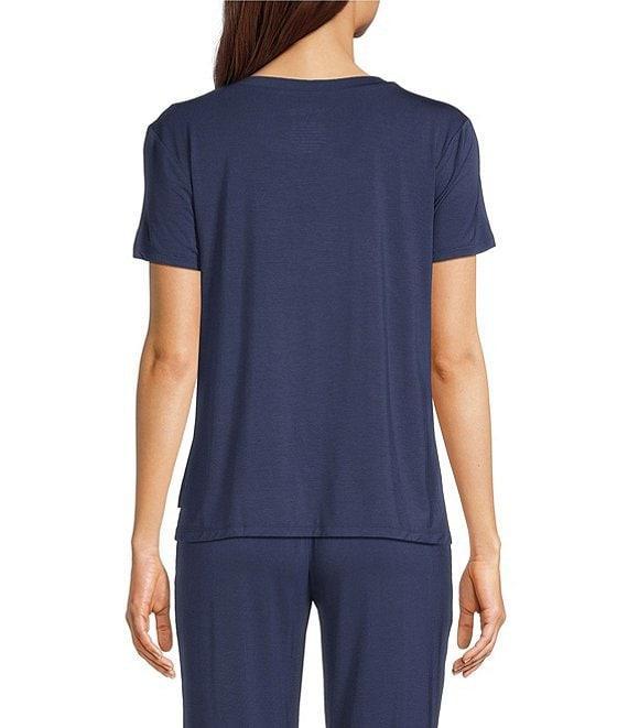 Half Moon by Modern Movement Jersey Knit Short Sleeve Round Neck Coordinating High-Low Hem Lounge Top Product Image