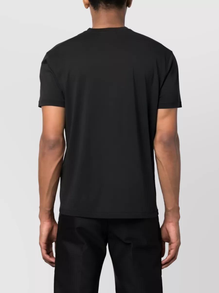 TOM FORD Black Basic Crewneck T-shirt With Tonal Stitching In Cotton Blend Man Product Image