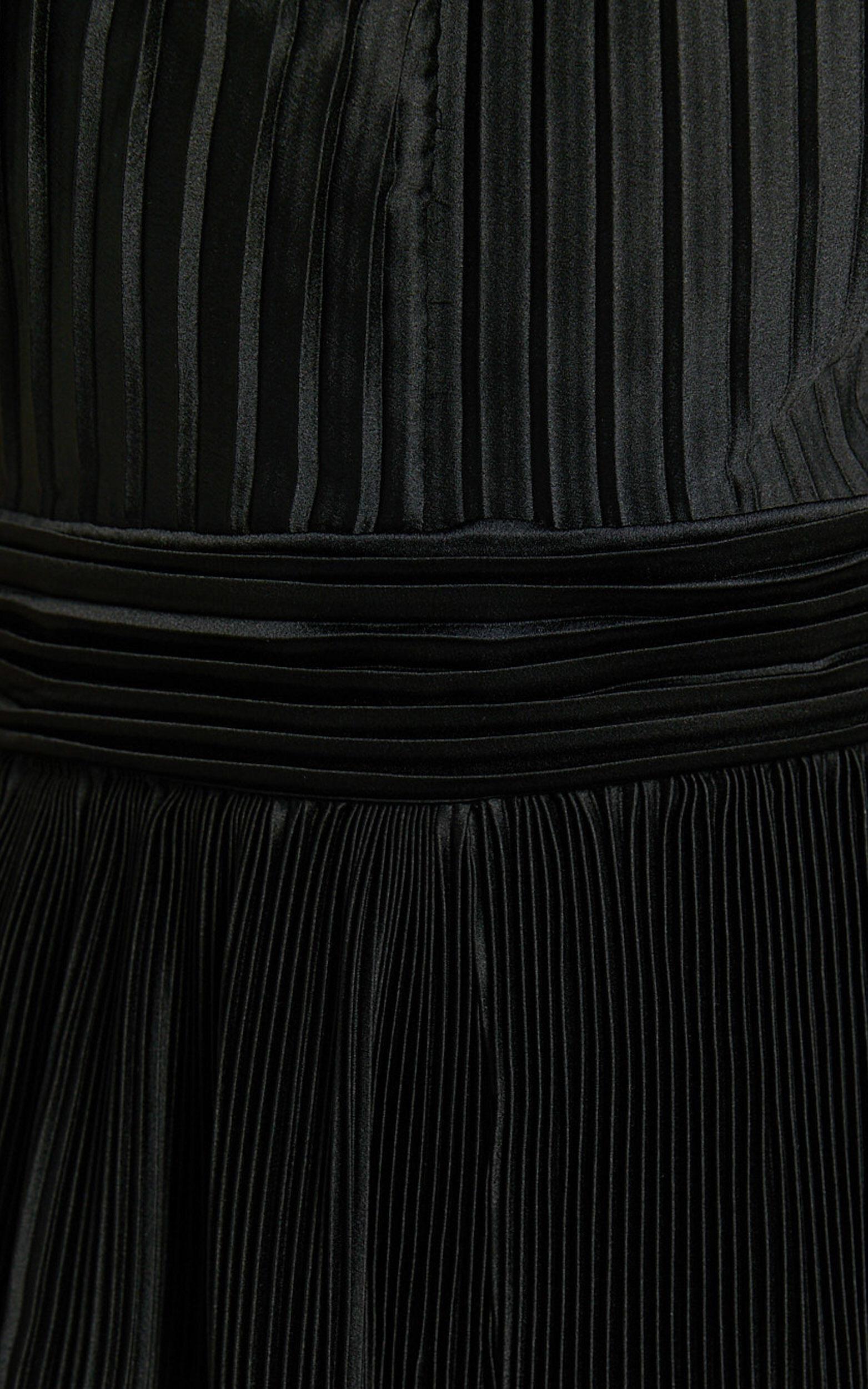 Paris Jumpsuit - Plisse Halter Neck Wide Leg Jumpsuit in Black Product Image