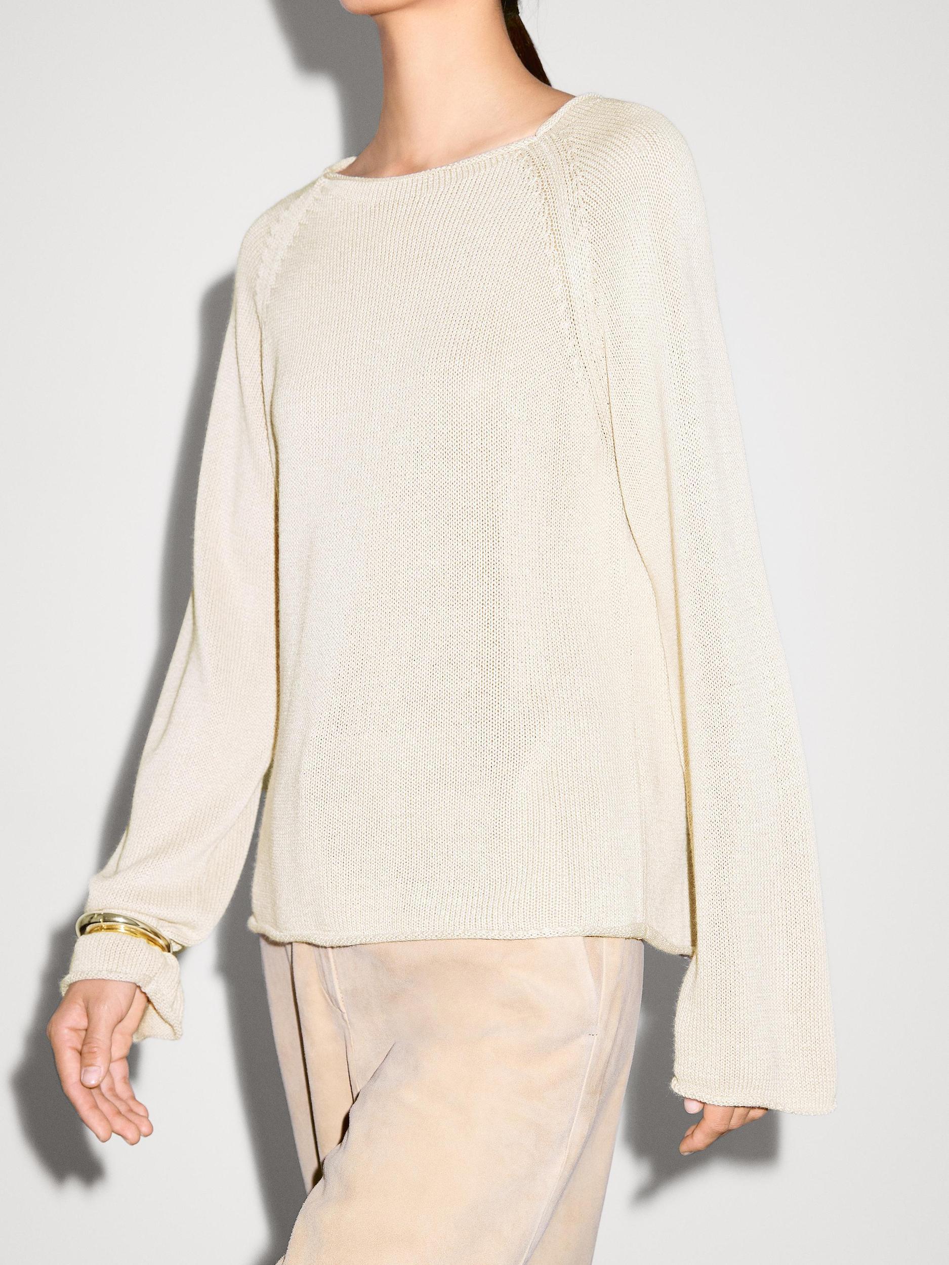 Purl knit cutwork sweater Product Image