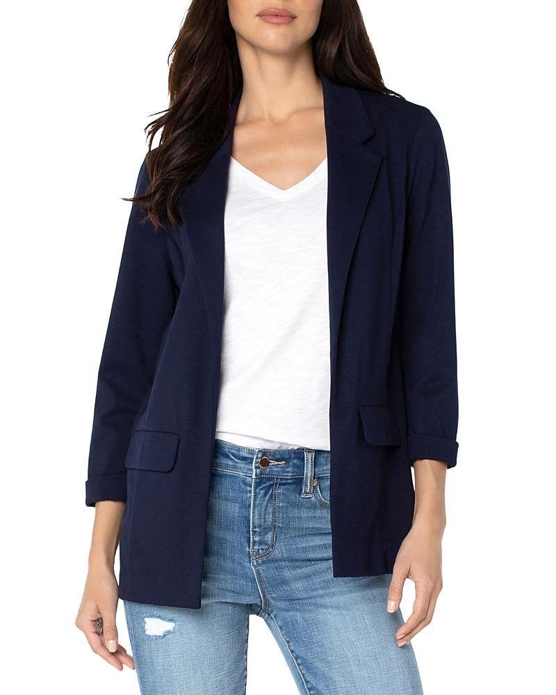 Liverpool Los Angeles Stretch Ponte Notch Lapel 34 Sleeve Boyfriend Blazer Product Image