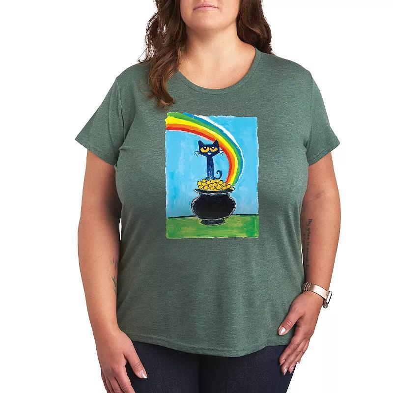 Plus Peanuts Snoopy & Woodstock Lucky To Have Ya Graphic Tee, Women's, Size: 2XL, Grey Green Product Image