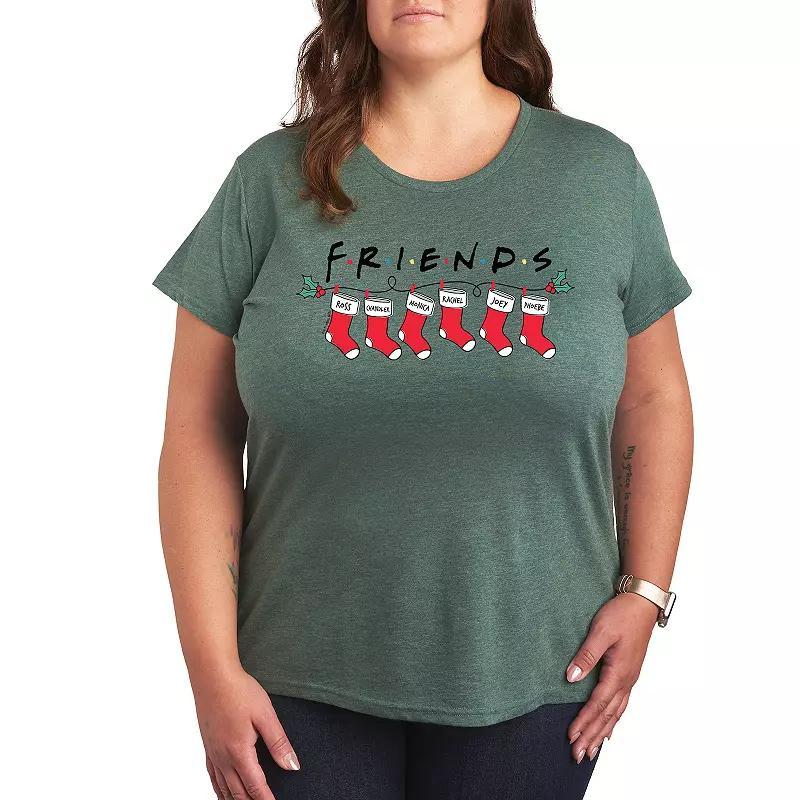 Plus Friends Christmas Stockings Graphic Tee, Women's, Size: 1XL, Grey Juniper Product Image