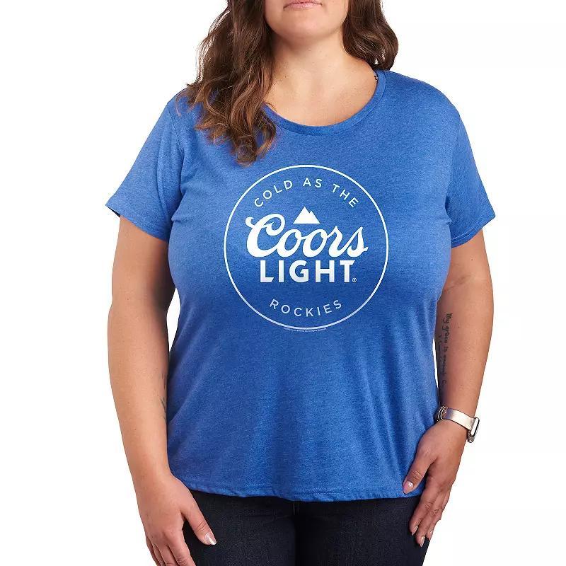 Plus Coors Logo Badge Graphic Tee, Women's, Size: 1XL, Grey Royal Blue Product Image