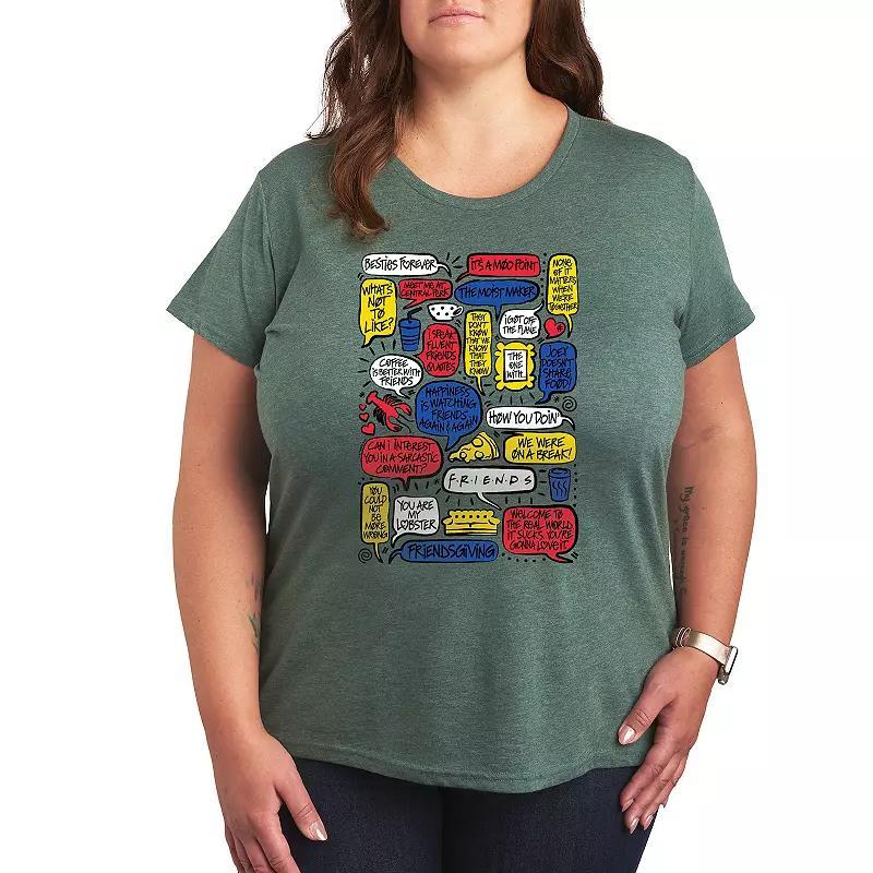 Plus Neutral Sketchy Flowers Graphic Tee, Women's,  Product Image