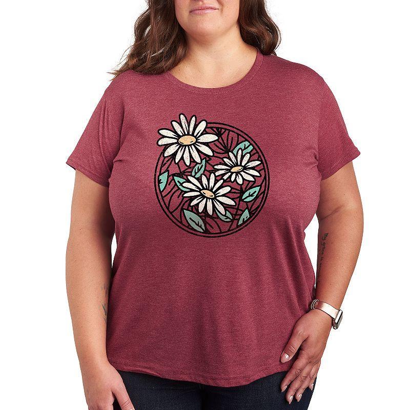 Plus Wildflower Circle Graphic Tee, Women's,  Product Image