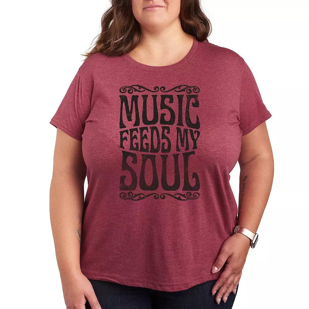 Plus Music Feeds My Soul Graphic Tee, Women's,  Product Image