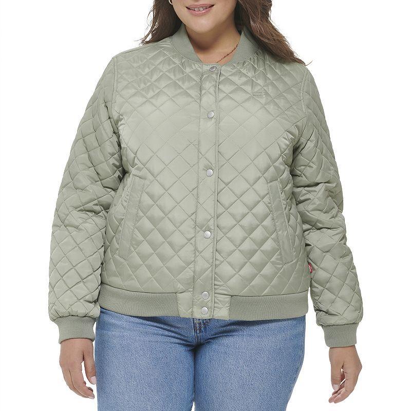 Plus Size Levis Quilted Sherpa Diamond Bomber Jacket, Womens Product Image
