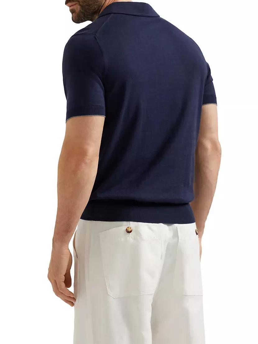 Cotton Lightweight Knit Polo Shirt Product Image