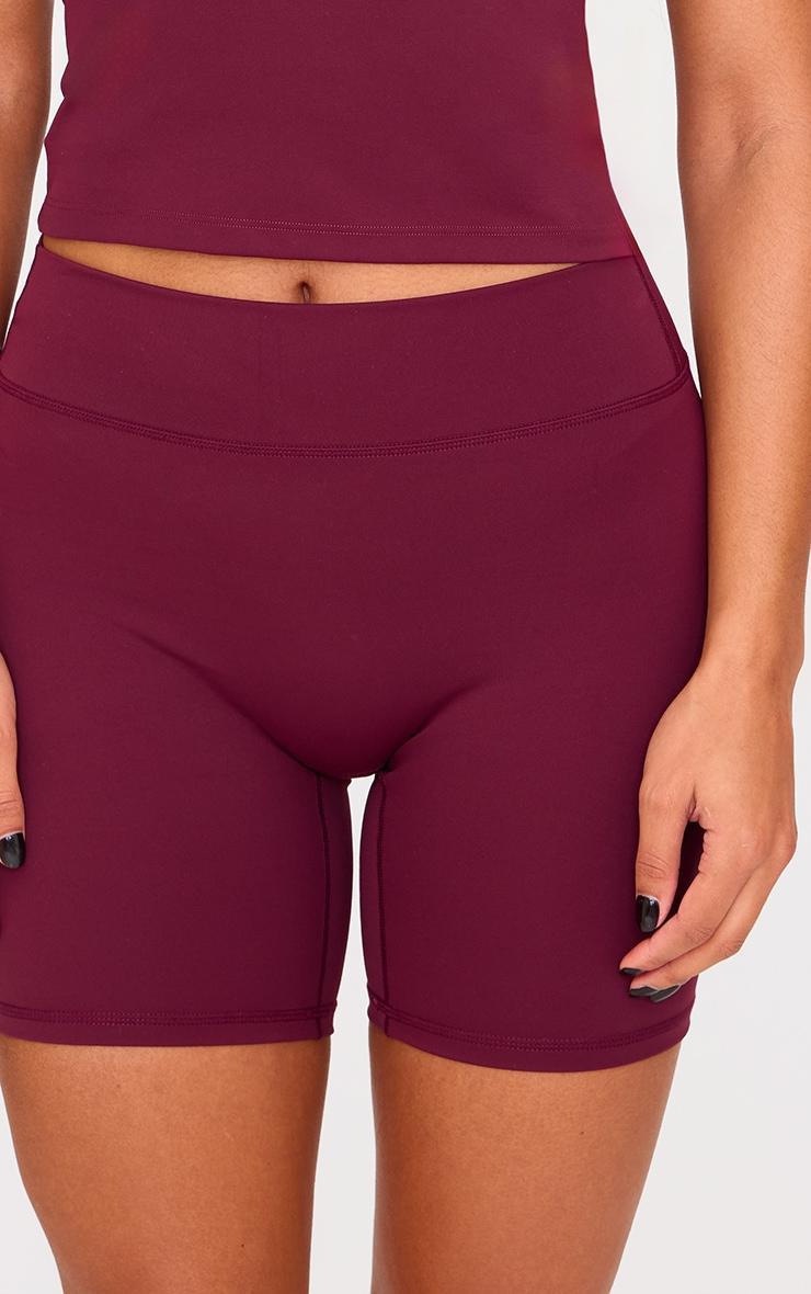 Deep Burgundy Sculpt High Waist Gym Shorts Product Image