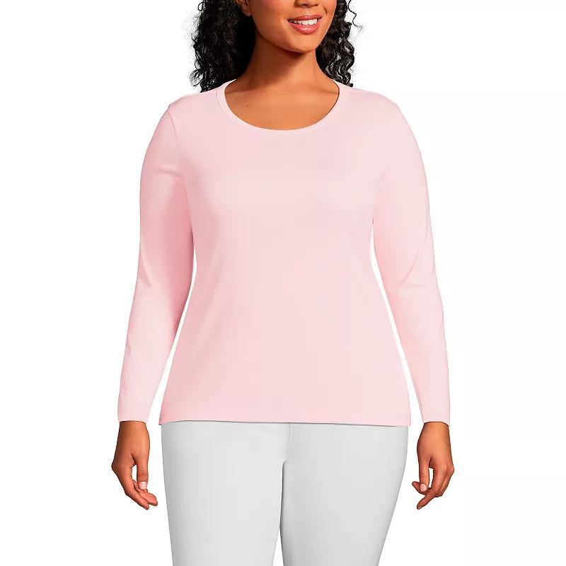 Plus Size Lands End Long Sleeve Crewneck Tee, Womens Product Image