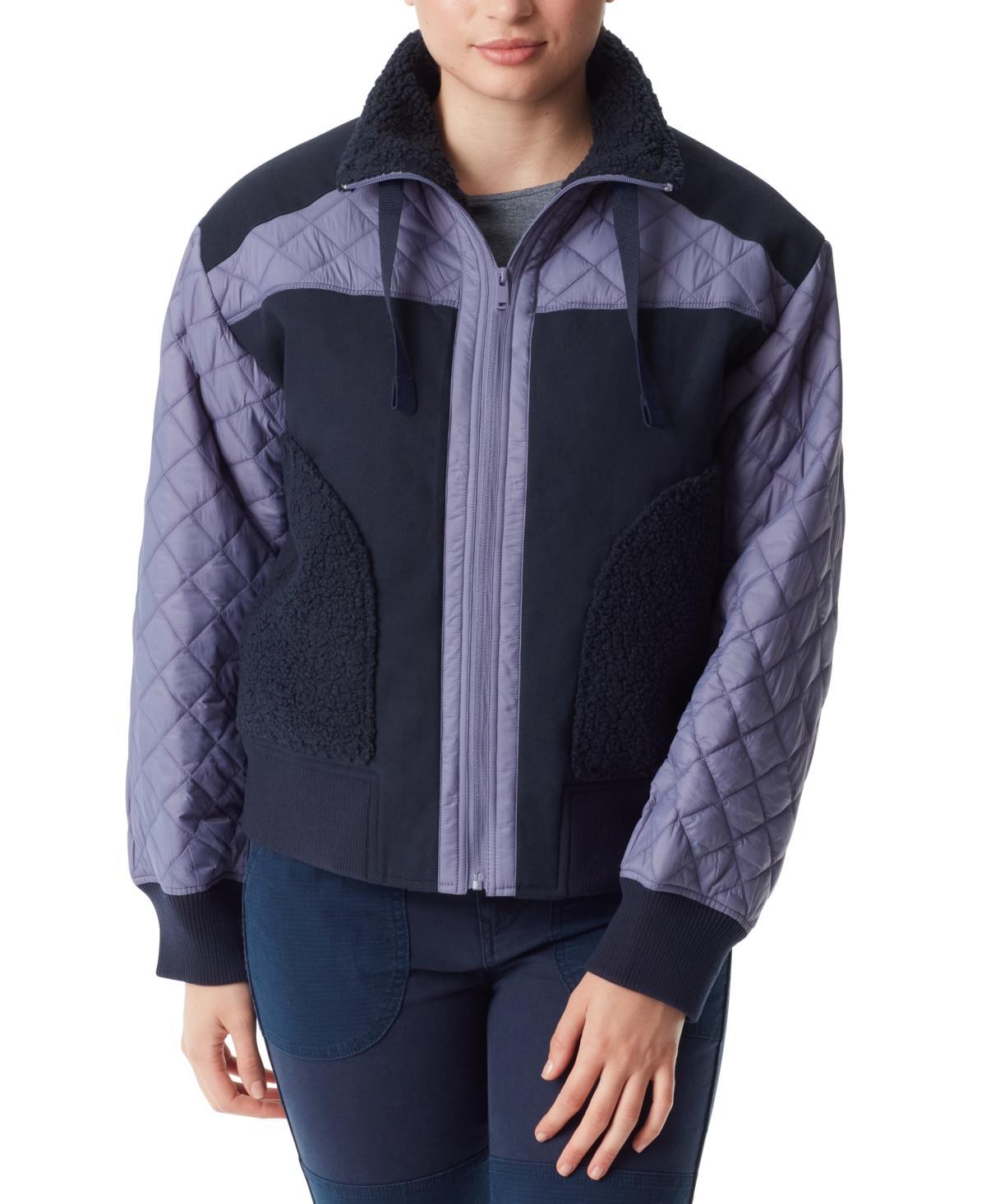 Bass Outdoor Womens Quilted-Trim Zip Bomber Jacket Product Image