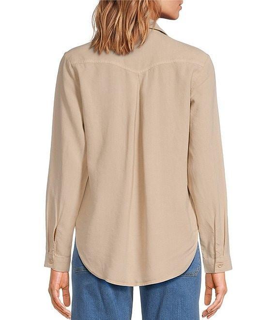 Cloth & Stone Long Sleeve Button Front Collared Coordinating Lyocell Shirt Product Image