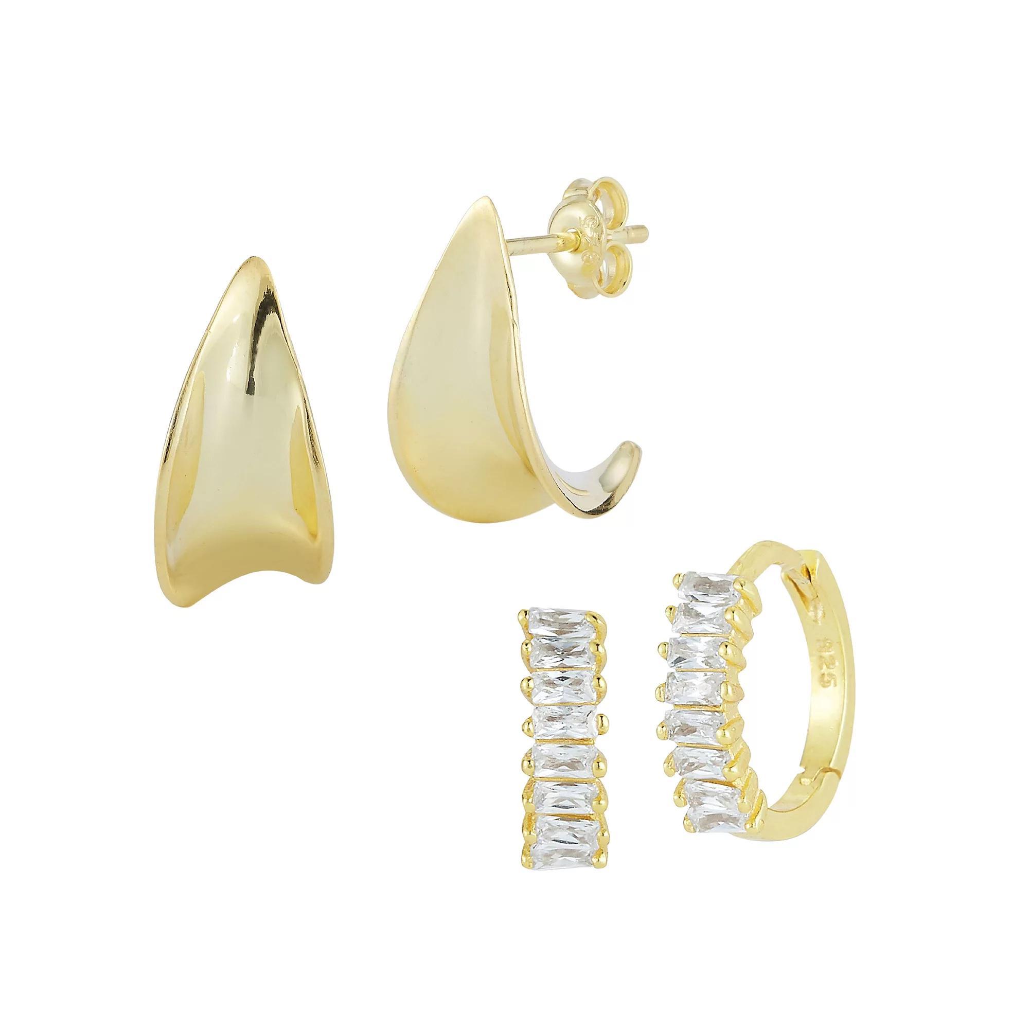 Sunkissed Sterling Cubic Zirconia Earring Set, Women's, Gold Tone Product Image