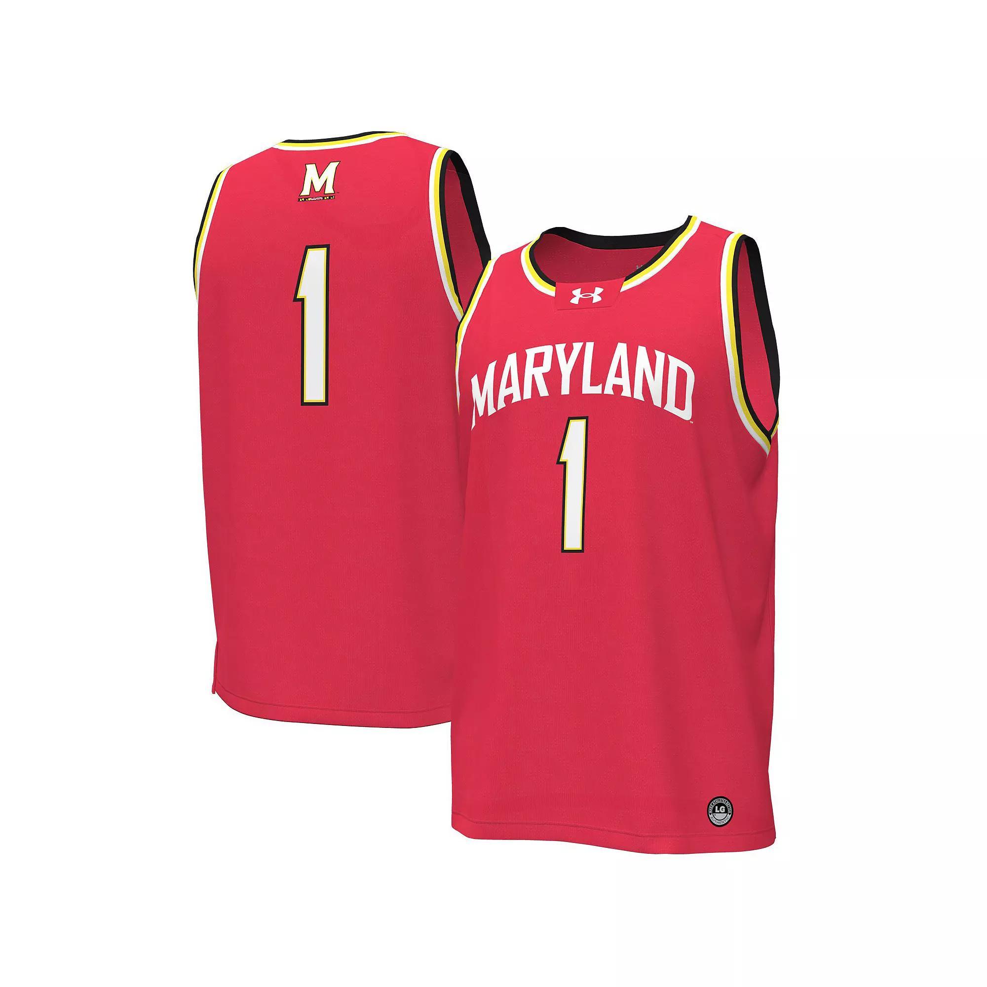 Men's Under Armour #1 Red Maryland Terrapins Replica Basketball Jersey,  Product Image