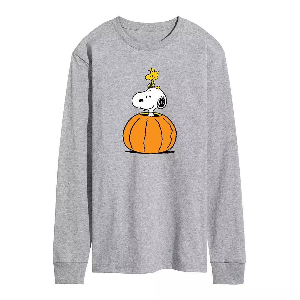 Men's Peanuts Snoopy Woodstock Pumpkin Long Sleeve Graphic Tee,  Product Image