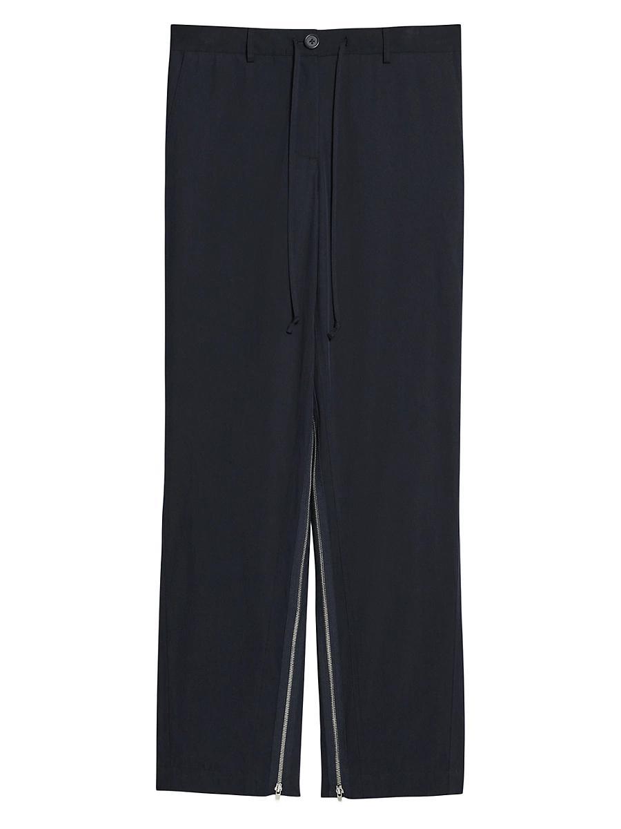 Womens Cotton-Blend Wide-Leg Zip Pants Product Image