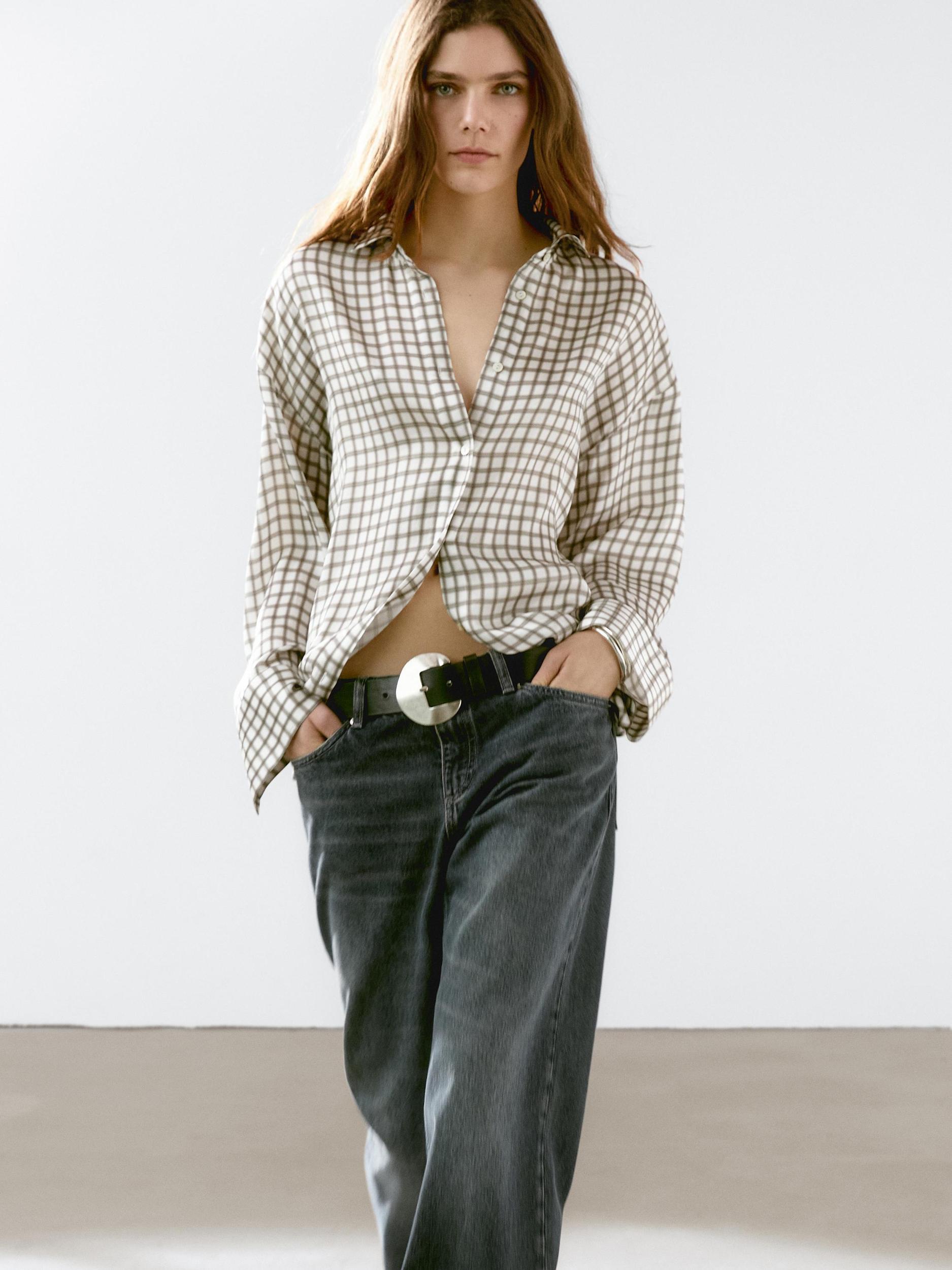 Flowing check shirt Product Image