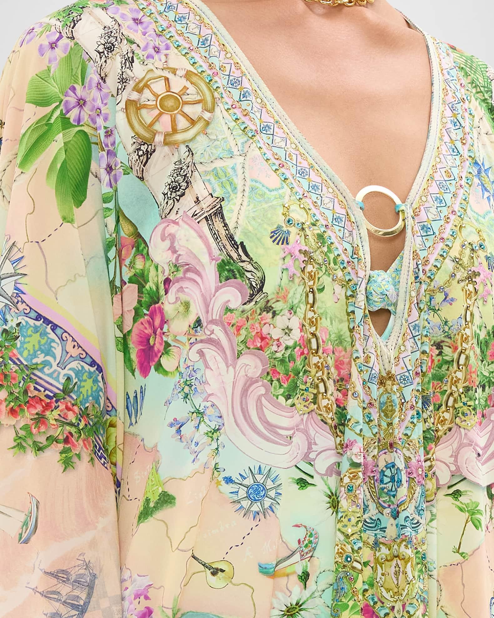 Just Coasting Short Kaftan Coverup with Trim Product Image