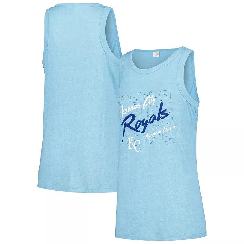 Womens Soft as a Grape Blue Kansas City Royals Gauze High Neck Tank Top Product Image