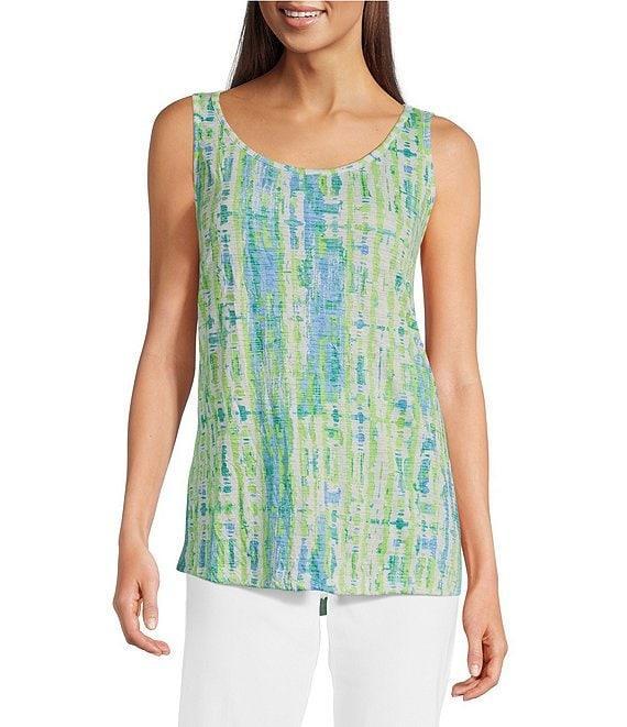 Ali Miles Green Abstract Print Button Front Tank Set Product Image