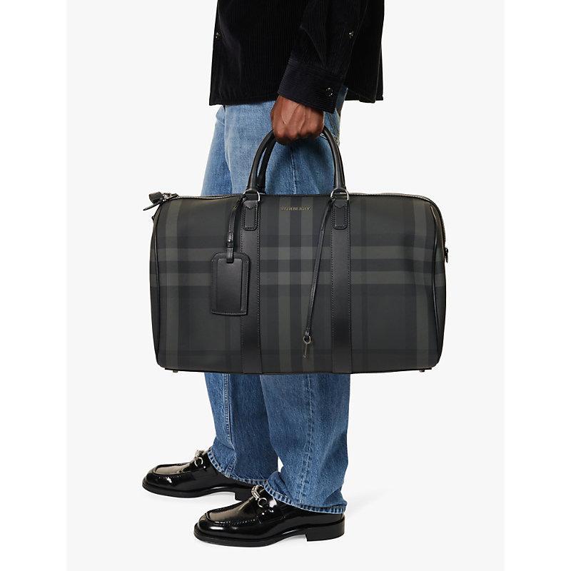 BURBERRY Charcoal Boston Faux-leather Holdall Product Image