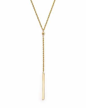 Rope Bar Lariat Necklace in 14k Gold Product Image