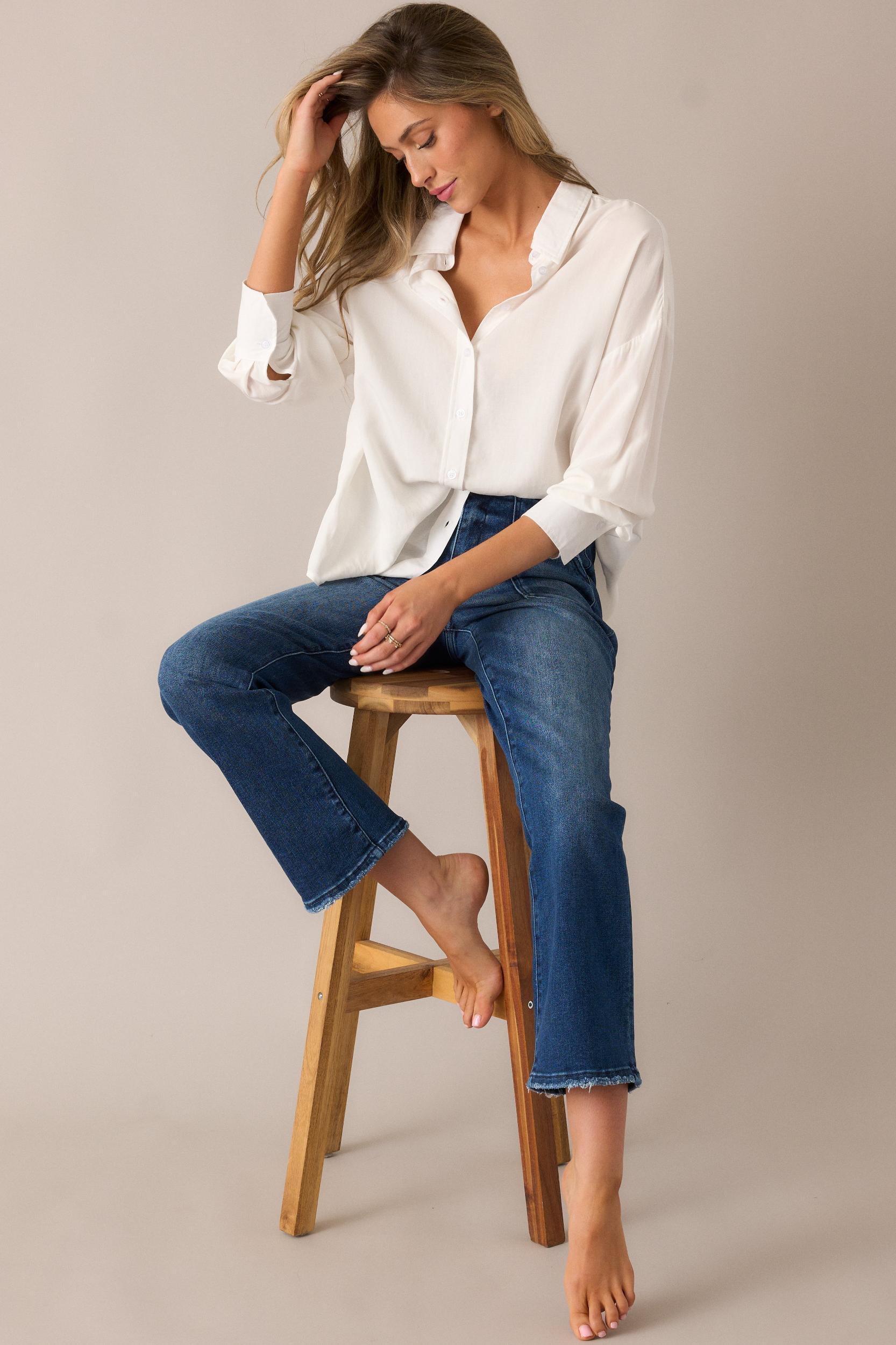 What Will Be Ivory Button Front Top Product Image