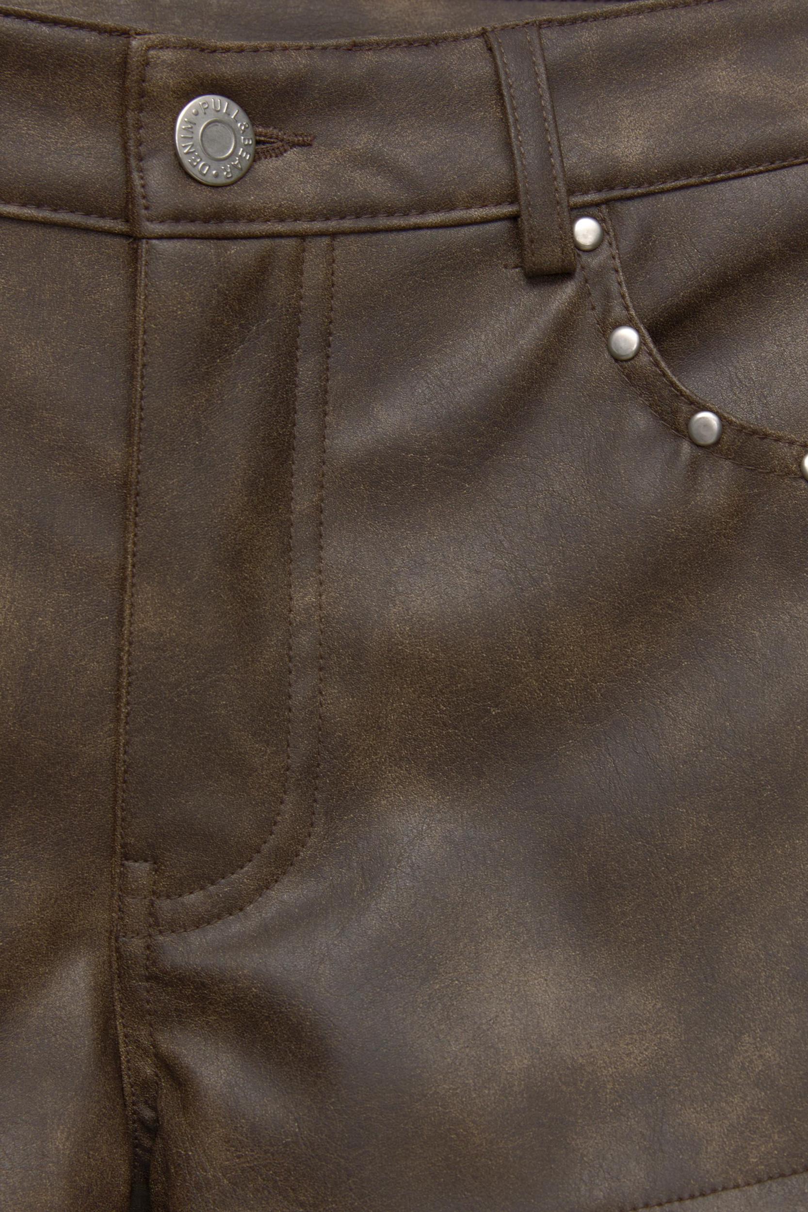 Studded faux leather shorts Product Image
