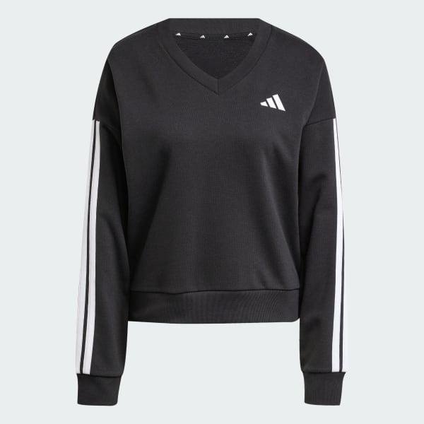 Essentials 3-Stripes French Terry V-neck Sweatshirt Product Image