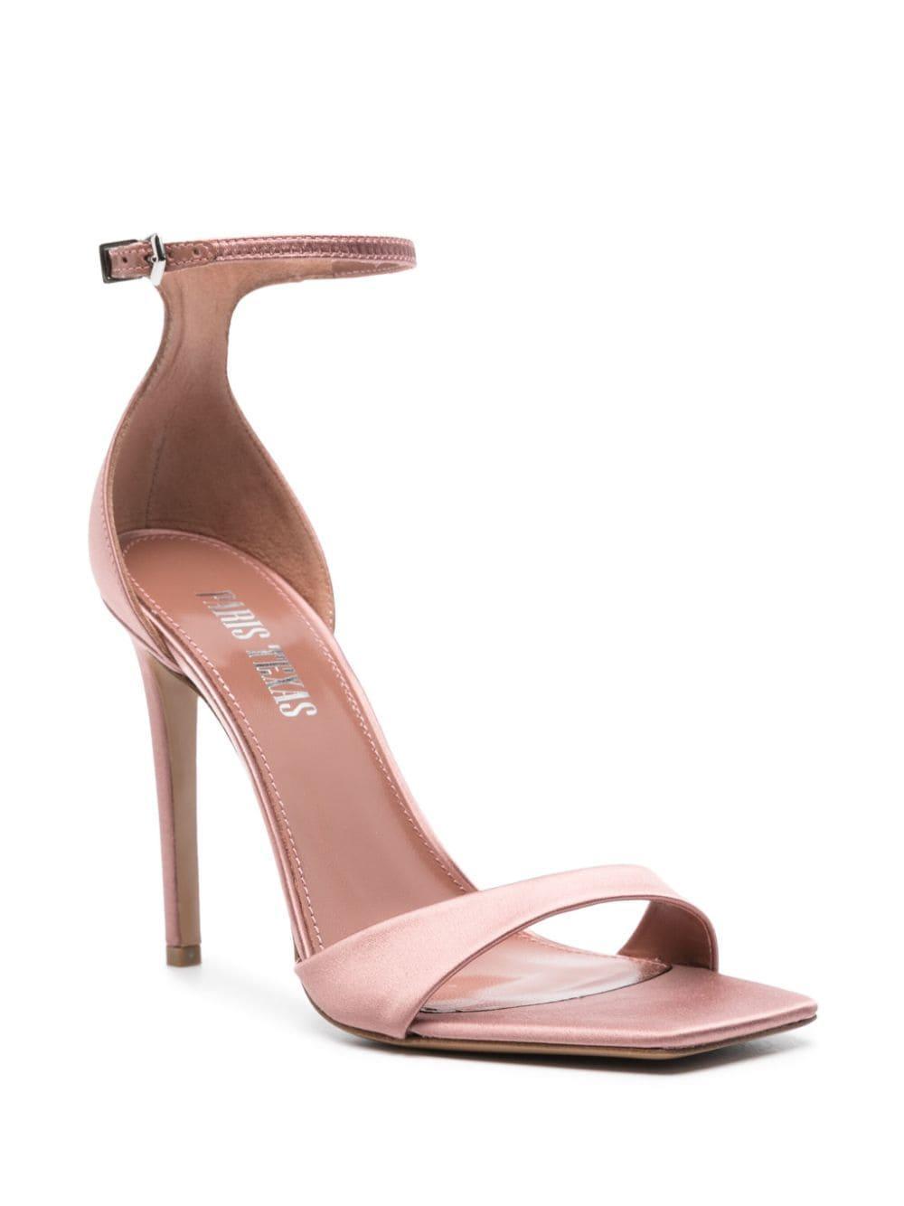 PARIS TEXAS Pink Satin Stiletto Heeled Sandals Product Image